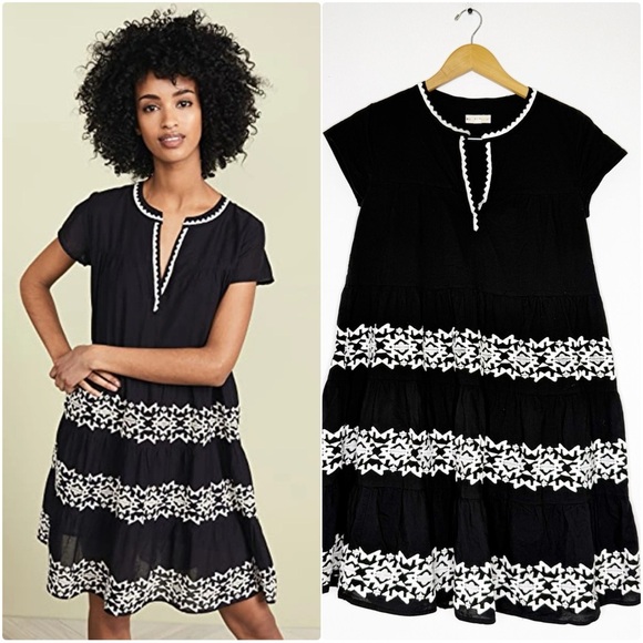 Roller Rabbit Pamela Dress – Size XS – Black & White Embroidered - Picture 1 of 5